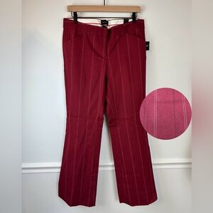 THE LIMITED Burgundy Stripe ‘Drew Fit’ Business Career Pants NWT | Size 10